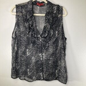 Joni B Women's XL Black Snakeskin Pattern Sleeveless Top